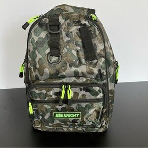 Men's SeaKnight Camo Fishing Backpack with Neon Green Accents